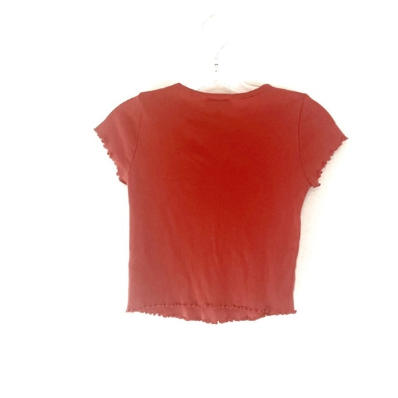 Topshop Crop Top Ruffle Short Sleeve T-Shirt Size 2 - Picture 3 of 3